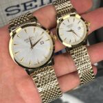ساعت مچی ست سیکو اکسکلوسیو اورجینال ژاپن سفید طلایی مدل 3048