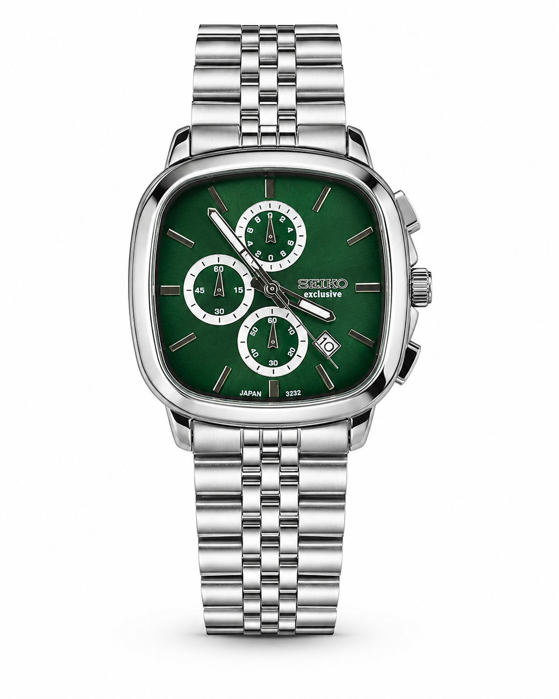 seiko-exclusive-3232-silver-green ساعت مچی مردانه سیکو اکسکلوسیو اورجینال ژاپن سبز نقره ای مدل 3232 - تصویر 1